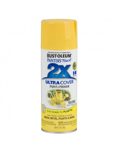 Aérosol primer+paint jaune brillant 12oz