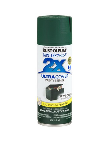 Aérosol primer+paint hunter green semi-brillant 12oz