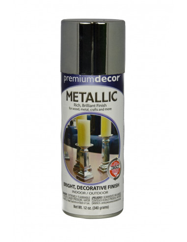 Aérosol peinture laqueur argent métal brillant 12oz