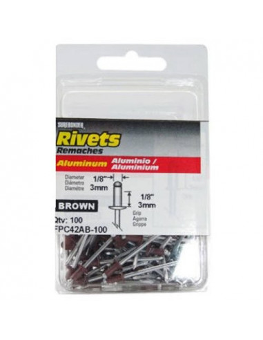 Rivets tête marron 3mm x100