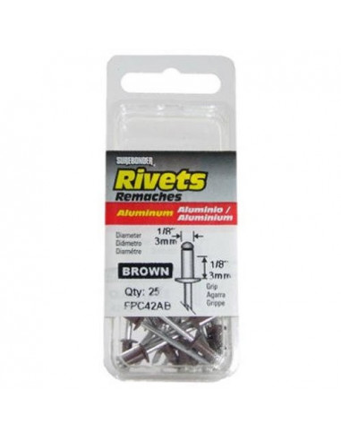 Rivets d3mm tête marron x25pcs