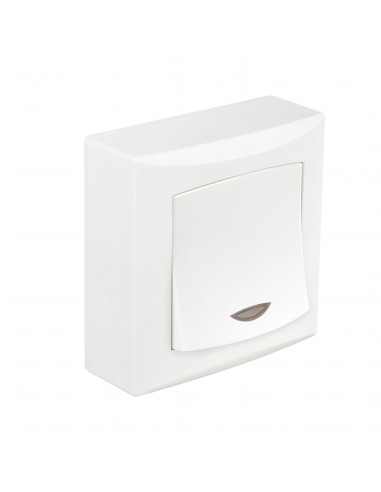 Debflex Emeraude Bouton poussoir avec voyant Blanc