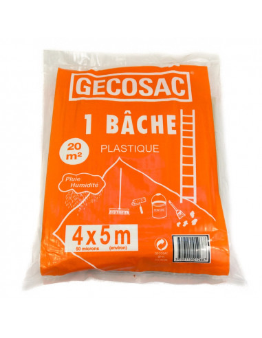 GECOSAC Bâche de protection 4x5m 50microns