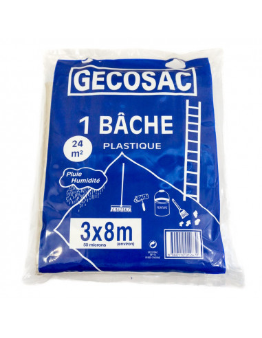 GECOSAC Bâche de protection 3x8m 50microns