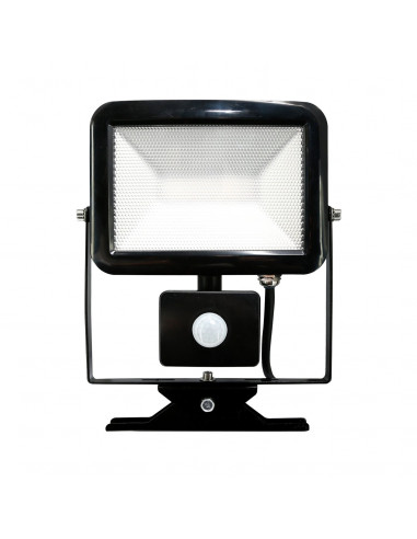 ELECTRALINE Projecteur slim LED noir 20W avec détecteur