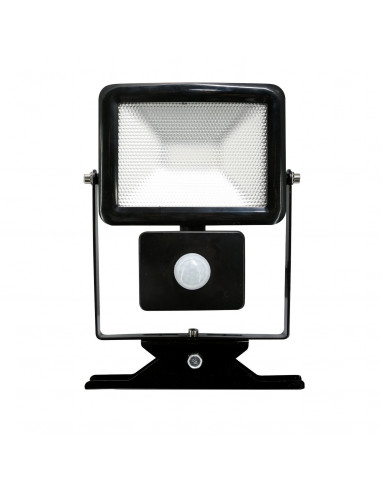 ELECTRALINE Projecteur slim extérieur LED noir 10W IP44 avec détecteur de mouvement