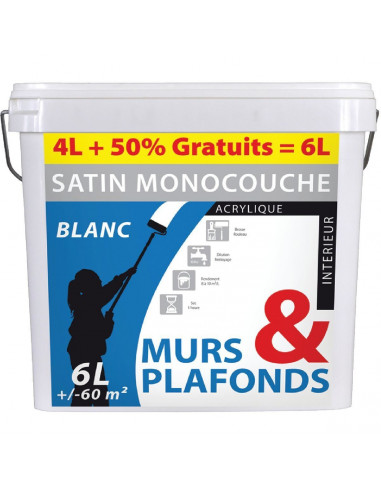 RECA GSB Murs & plafond mono satin 4L + 50%