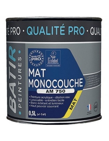 RECA Peinture Bat.Mat mono AM750 blanc 0,5L