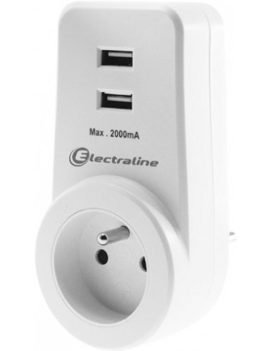 ELECTRALINE Adaptateur 16A 2USB