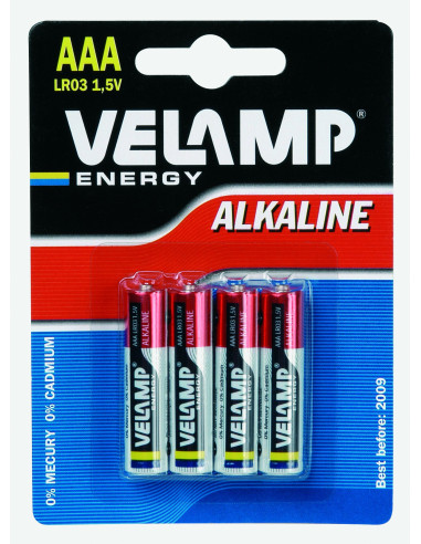 VELAMP 4 Piles Alcalines LR03 AAA 1,5V