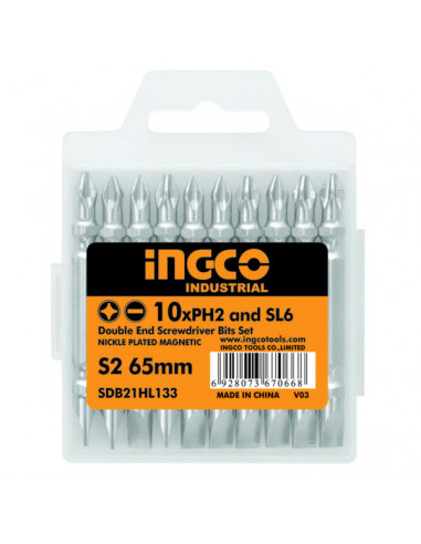 INGCO Embout PH2+SL6.0 x10pcs