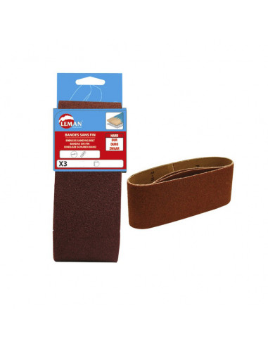 LEMAN Bandes abrasives x3 sans fin 100x610 Grain G.80