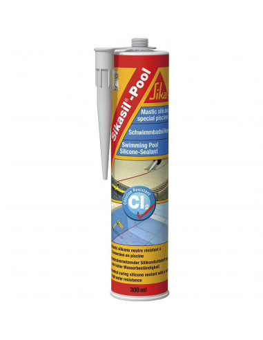 SIKA SIKASIK POOL Mastic silicone spécial joint pour piscine - 300ml - Transparent