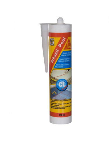 SIKA SIKASIL® POOL Mastic silicone pour piscines et zones humides - 300ml - Gris