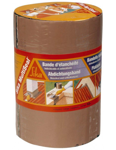 SIKA MULTISEAL® Bande d'étanchéité autocollante résistante à la déchirure - 225mm x 10m - Gris