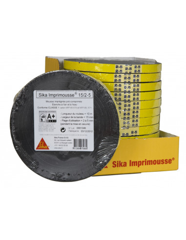 SIKA IMPRIMOUSSE® 15/2-5 Mousse pré-comprimée imprégnée de résine synthétique - 10m