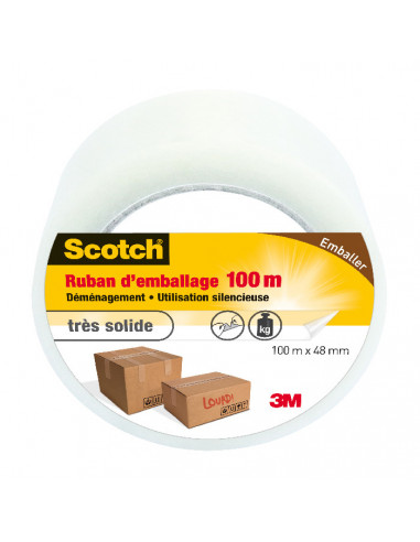 SCOTCH Ruban d'emballage transparent 100m x 48mm