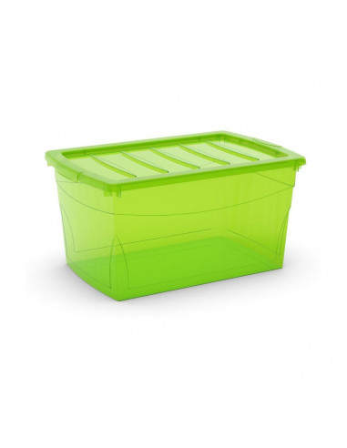 KIS Boîte de rangement plastique OMNI BOX L Vert Transparent 39 x 58,5 x 30 cm 50L