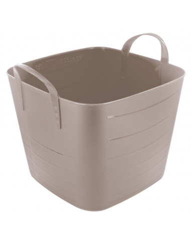 AJS Bassine Carrée Plastique 40 L Taupe