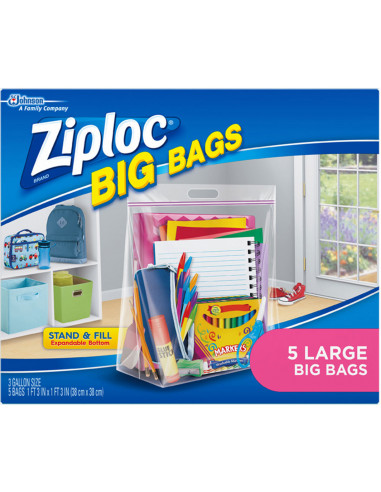 ZIPLOC Sac Transparent L BIG BAGS L x5
