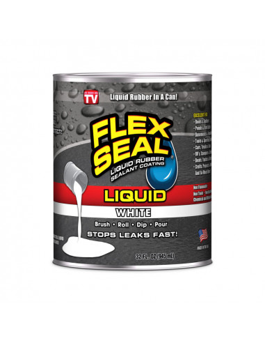 FLEX SEAL LIQUID Scellant de Caoutchouc Liquide Blanc 32 fl. oz 945 ml