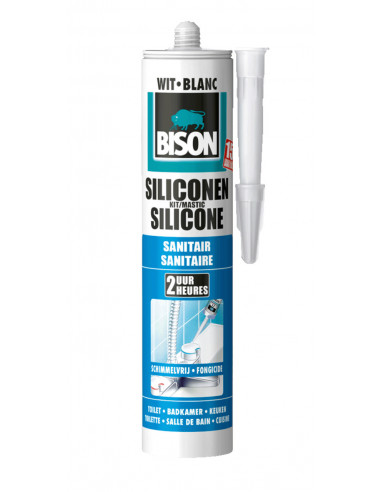 BISON Kit silicone Sanitaire blanc 300ml