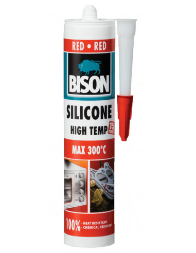 BISON SILICONE HIGH TEMP Silicone thermorésistant Rouge - 280 mL