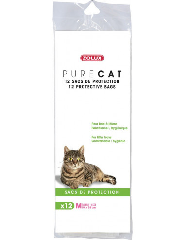 ZOLUX 12 Sacs de protection "Pure Cat" 50 x 38 cm