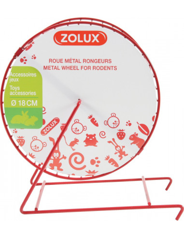 ZOLUX Roue en métal rongeurs Ø 11 cm cerise