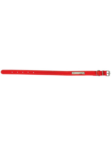 ZOLUX Collier Cuir Piqué Simple 55 cm rouge