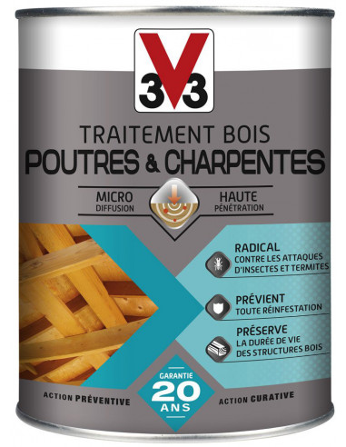 V33 Traitement Bois - Poutres & Charpentes 1 L