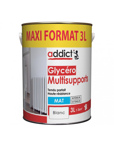 RECA Peinture Glycéro ADDICT Multisupports Blanc Mat 3 L