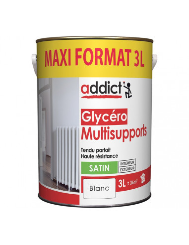 RECA Peinture Glycéro ADDICT Multisupports Blanc Satin 3 L