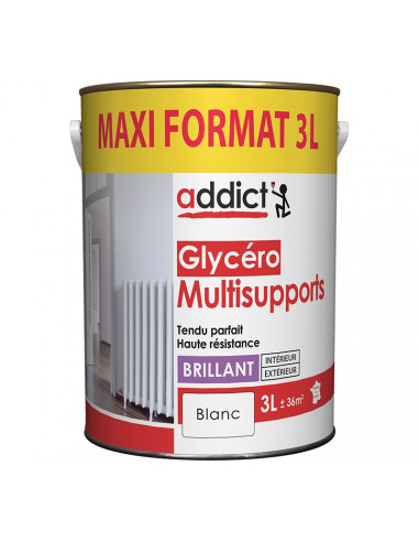 RECA Peinture Glycéro ADDICT Multisupports Blanc Brillant 3 L