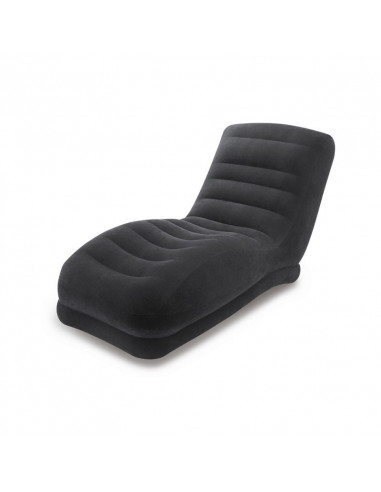 INTEX Transat Black Lounge Fauteuil Vinyle Noir 0,86 x 1,70 x 0,94 m