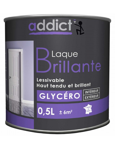 RECA Peinture Glycéro Laque ADDICT Gris Minéral Brillant 0,5 L