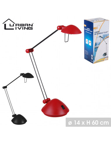 FORNORD Lampe de bureau clap avec interrupteur 2 couleurs assorties noir et rouge