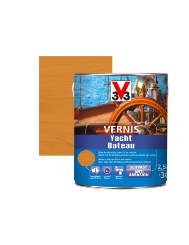 V33 Vernis Bateau brillant  2.5L  Ambré