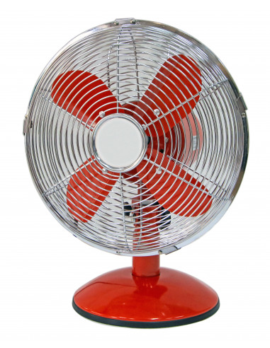 Ventilateur table 10" 25W Rouge/Chrome