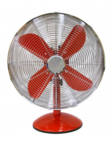 Ventilateur table 16" 50W Rouge/Chrome