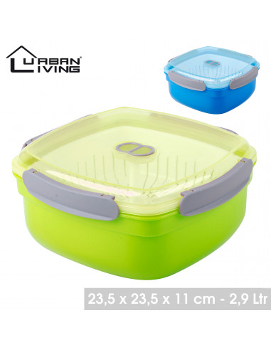 FORNORD Boîte micro-onde 2900 ml avec panier, soupape vapeur et clip 2 couleurs assorties