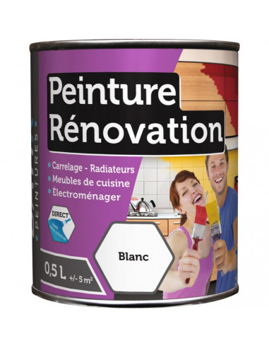 RECA Peinture Rénovation BATIR Blanc 0.5 L