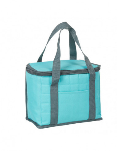 DIFFUSION Sac isotherme bleu avec sangle grise 5,7 L, 24,5x15xh.19 cm, polyester