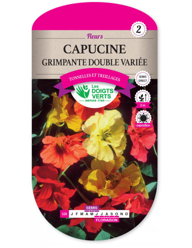 LES DOIGTS VERTS Capucine Grimpante Double Variée