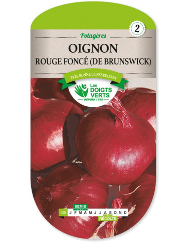 LES DOIGTS VERTS Oignon Rouge foncé de Brunswick