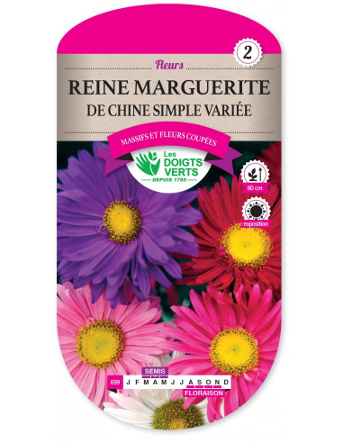 LES DOIGTS VERTS Reine Marguerite De Chine Simple Variée