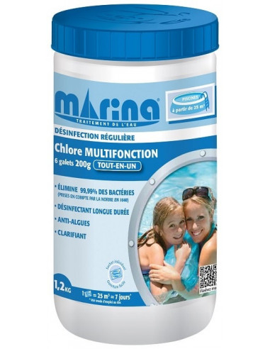 MARINA K501751M1 Chlore Multifonction Galets 200 g - 1,2 kg