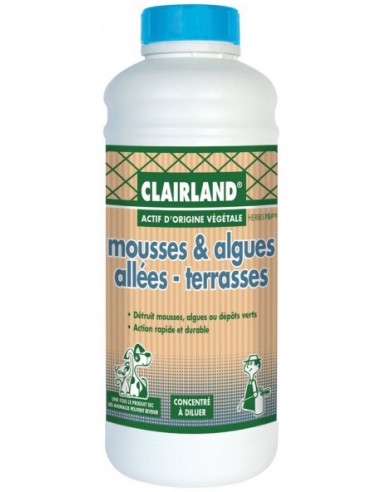 CLAIRLAND Anti-mousses et Algues – Allées et Terrasses – Concentré 1 L
