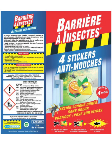 BARRIÈRE À INSECTES® Stickers Anti-mouches 4 stickers