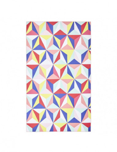 DIFFUSION Serviette de plage Popblock blanche motif multicolore, Dim. 100 x 170 cm88% polyester, 12% polyamide